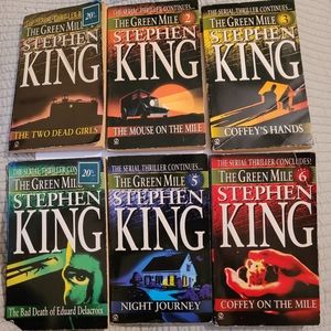 😈STEPHEN KING THE GREEN MILE 1996 SIGNET  - 6 COMPLETE PAPER BACKS